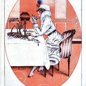 La Vie Parisienne 1919 1910s France cc womens hats coats furs tea coffee