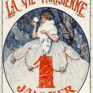 La Vie Parisienne 1919 1910s France Leo Pontan magazines new years day snow winter