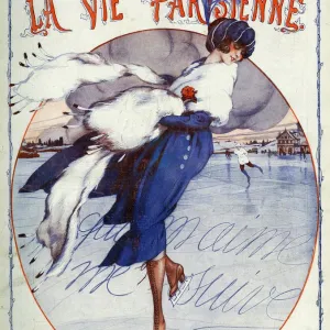 La Vie Parisienne 1920 1920s France Leo Pontan magazines illustrations ice-skating