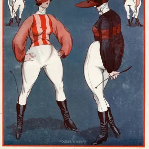 La vie Parisienne 1920 1920s France Vallee magazines womens woman jockeys illustrations