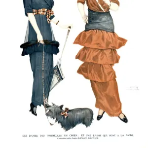 La Vie Parisienne 1920s France cc illustrations womens dogs parasols