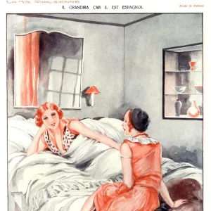 La Vie Parisienne 1920s France cc womens friends chatting gossiping bedrooms relaxing