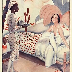 La Vie Parisienne 1920s France Fabien Fabiano morning hot chocolate maids breakfasts