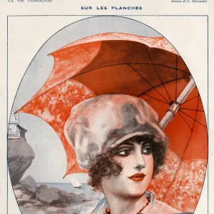 La Vie Parisienne 1920s France Herouard umbrellas womens womens hats illustrations