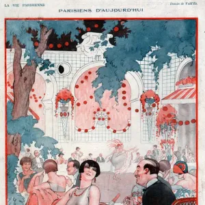 La Vie Parisienne 1920s France Valdes illustrations gardens parties