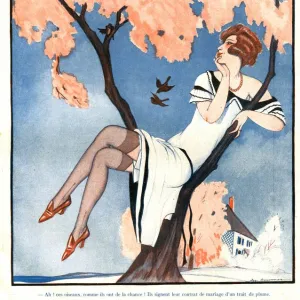 La Vie Parisienne 1920s France Zyg Brunner cc illustrations glamour stockings trees