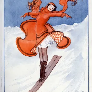 La Vie Parisienne 1910s France Skiing Print La Vie Parisienne 1910s France Skiing Print