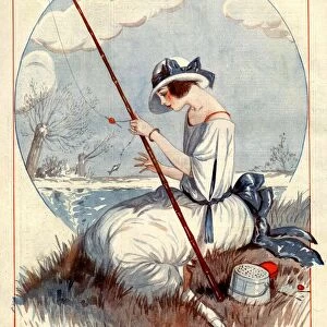 La Vie Parisienne 1922 1920s France Georges Pavis illustrations woman women fishing