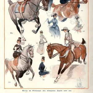 La Vie Parisienne 1922 1920s France L Vallet illustrations horses women woman riding