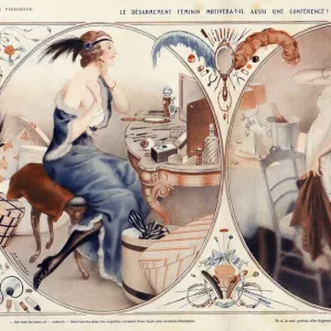 La Vie Parisienne 1922 1920s France Leo Fontan dressing tables make-up makeup applying