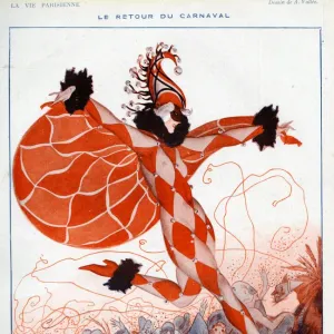 La Vie Parisienne 1922 1920s France A Vallee illustrations clowns harlequins carnivals