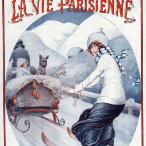 La Vie Parisienne 1923 1920s France Maurice Milliere illustrations magazines skiing