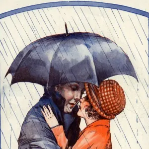 La Vie Parisienne 1923 1920s France Maurice Milliere illustrations raining umbrellas