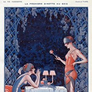 La Vie Parisienne 1923 1920s France Valdes Illustrations women woman chatting