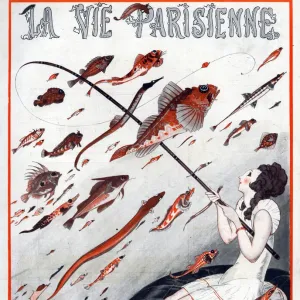 La Vie Parisienne 1923 1920s France A Vallee illustrations magazines fishing