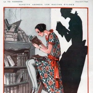 La Vie Parisienne 1924 1920s France Georges Pavis illustrations reading books library