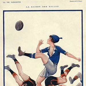 La Vie Parisienne 1924 1920s France Georges Pavis illustrations womens Rugby