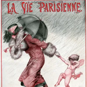 La Vie Parisienne 1924 1920s France illustrations raining winds windy cherubs cupids