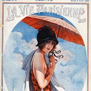 La Vie Parisienne 1924 1920s France Maurice Milliere magazines umbrellas seaside