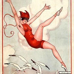 La Vie Parisienne 1924 1920s France Valdes illustrations womens swimming costumes