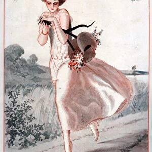 La Vie Parisienne 1924 1920s France A Vallee illustrations womens hats bonnets flowers