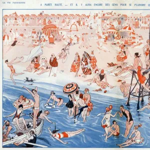 La Vie Parisienne 1925 1920s France Vallee beaches holidays seaside illustrations beach