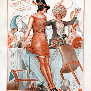 La Vie Parisienne 1926 1920s France cc hats mens womens drunk mess celebrations partygoers