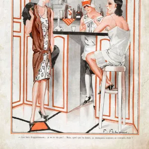 La Vie Parisienne 1927 1920s France cc girls drinking bars gossiping chatting art