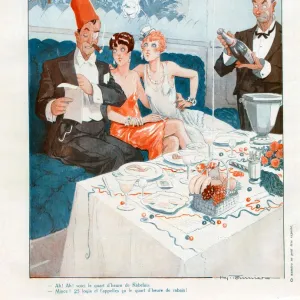 La Vie Parisienne 1929 1920s France cc restaurants dining waiters drinks paying bills