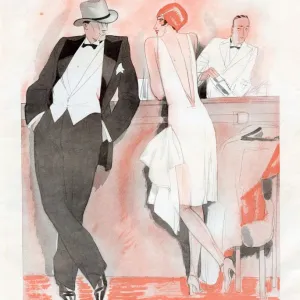 La Vie Parisienne 1929 1920s France cc mens evening-dress eveningwear art deco bars