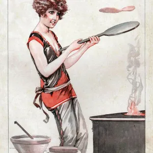 La Vie Parisienne 1929 1920s France cooking pancakes day shrove uesday