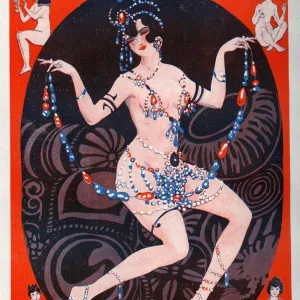 La Vie Parisienne 1929 1920s France Valdes Illustrations yoga eastern indian mystic