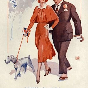 La Vie Parisienne 1930s France cc dogs walking sugar daddy daddies woman women