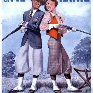 La Vie Parisienne 1936 1930s France magazines couples shooting guns hunting