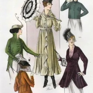 Le Costume Royal 1915 Print - Women's Coats and Parasols Le Costume Royal 1915 Print - Women's Coats and Parasols