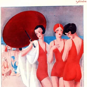 Le Sourire 1920s France holidays swimwear swim suits swimming costumes magazines