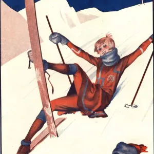 Le Sourire 1920s France winter skiing magazines sports