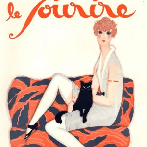 Le Sourire 1928 1920s France glamour art deco pets cats womens magazines