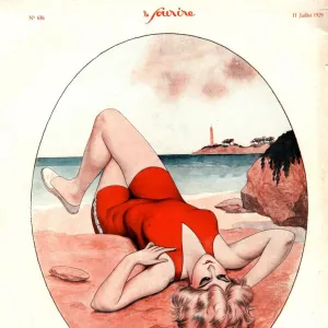 Le Sourire 1929 1920s France holidays glamour sunbathing seaside womens swimwear