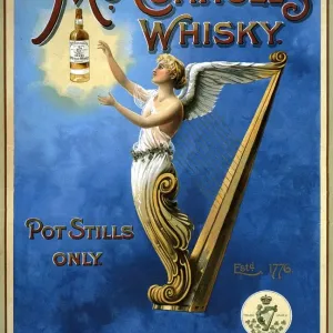 McConnells 1898 1890s UK whisky alcohol whiskey advert McConnells Irish harps McConnells 1898 1890s UK whisky alcohol whiskey advert McConnells Irish harps