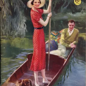 Modern Home 1930s UK punting boats on the rivers magazines