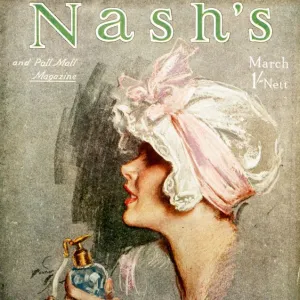 Nashs 1920s UK atomisers spraying womens portraits magazines