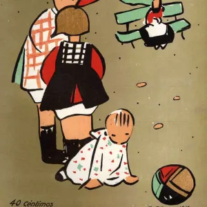 Nuevo Mundo 1919 1910s Spain cc magazines playing babies balls games childrens