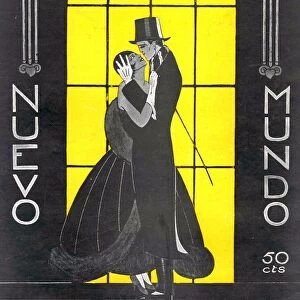 Nuevo Mundo 1927 1920s Spain embracing hugging art deco cc evening dress top hats