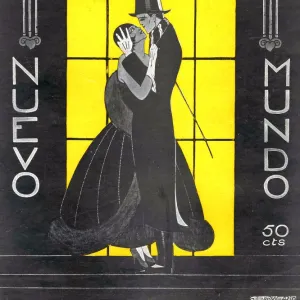 Nuevo Mundo 1927 1920s Spain embracing hugging art deco cc evening dress top hats