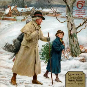 Pears Annual 1909 1900s UK cc turkeys holly winter snow fathers sons