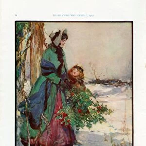 Pears Annual 1915 1910s UK cc carols mothers daughters holly chant flowers