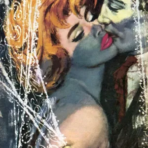 Romance 1961 1960s UK Oliver Brabbins womens story illistrations kissing cpi W kisses Romance 1961 1960s UK Oliver Brabbins womens story illistrations kissing cpi W kisses