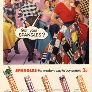 Spangles 1956 1950s UK sweets party dancing