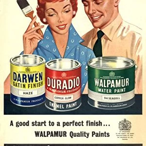 Walpamur 1950s UK painting paint couples husbands and wives diy interiors